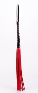 Devil Sticks Leather Tails Whip (Red), kožený bičík s důtky