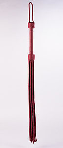 Devil Sticks Kid Leather Tails Whip (Red), kožený bičík s důtky