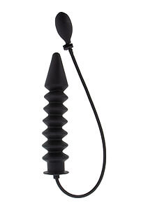 Inflatable Ribbed Plug Expert (Black), nafukovací anální kolík