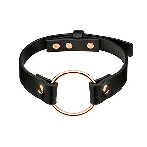 Rosy Gold Choker (Black), obojek s kroužkem