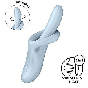 Satisfyer Heat Flex 4 (Blue), hřejivý rotační vibrátor